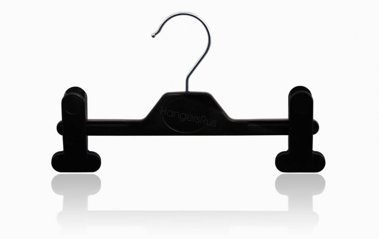 Children Black Plastic Adjustable Clip Hangers 28cm Hangersrus