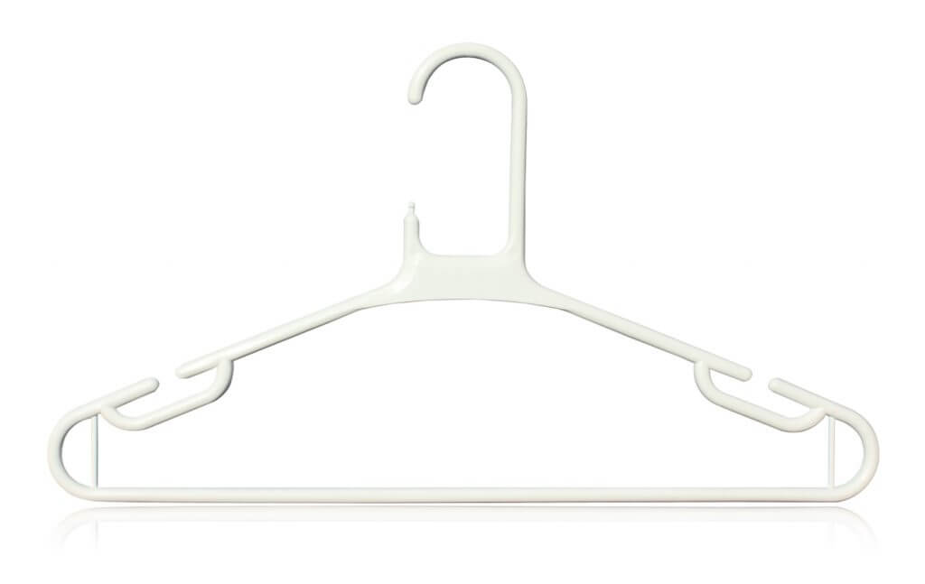 Heavy Duty Coat Hanger with Strengthen Bar White Hangersrus